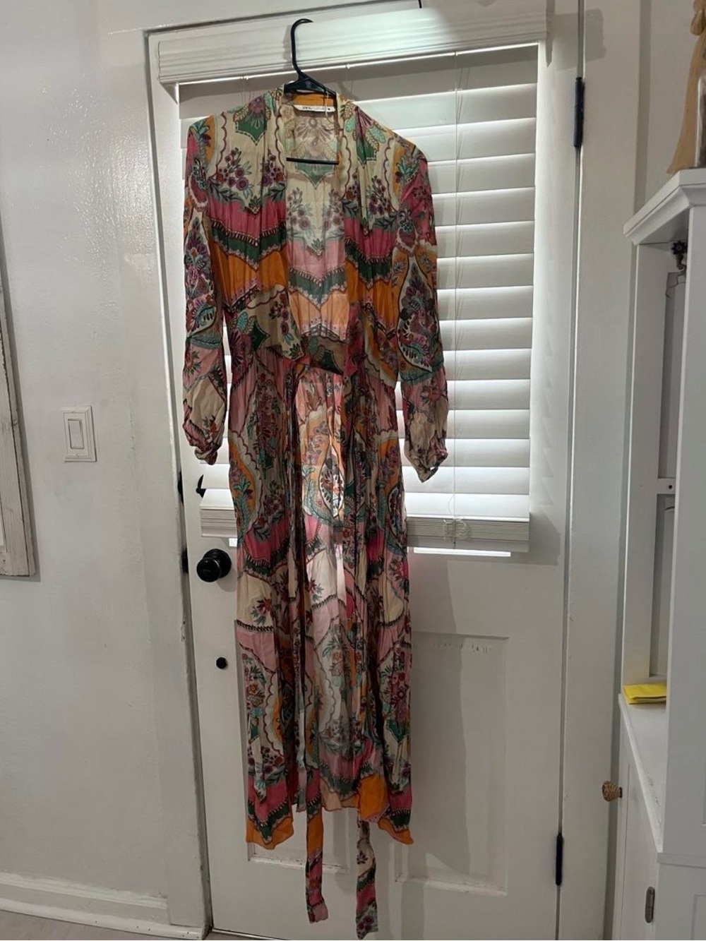 Zara Bohemian Floral Print Long Sleeve Maxi Dress - Pink & Mustard